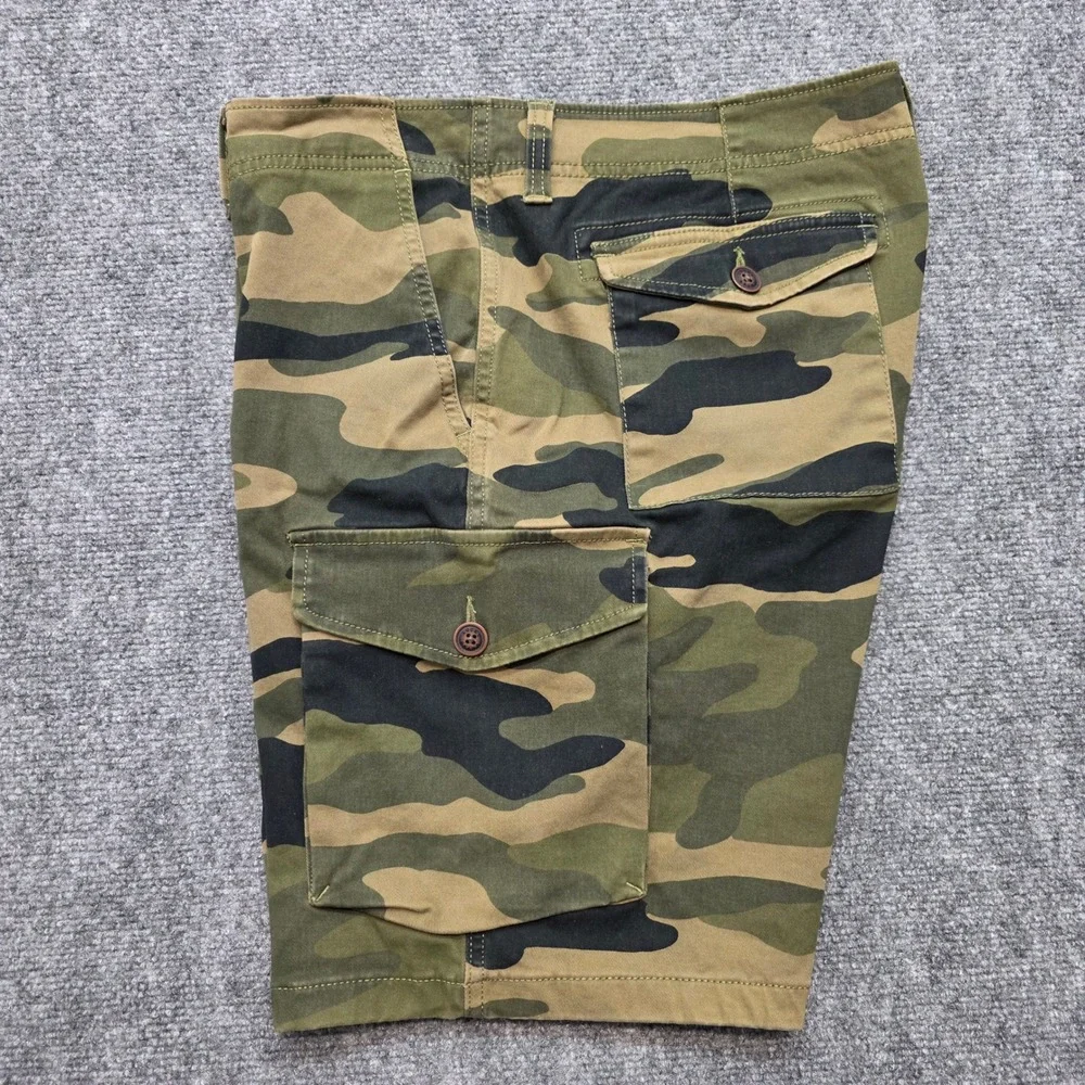 Lucky Brand Men's 34 Camo Cargo Shorts Green Camouflage Stretch Utility Casual